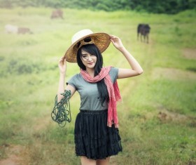 Pure beautiful rural girl Stock Photo