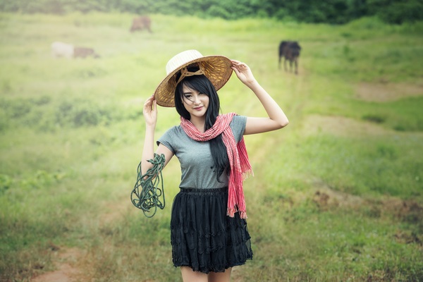 Pure beautiful rural girl Stock Photo