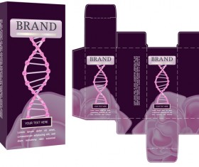 Purple brand package box template vector