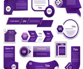 Purple business website banners vector