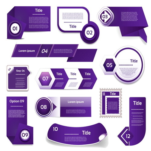 Purple business website banners vector
