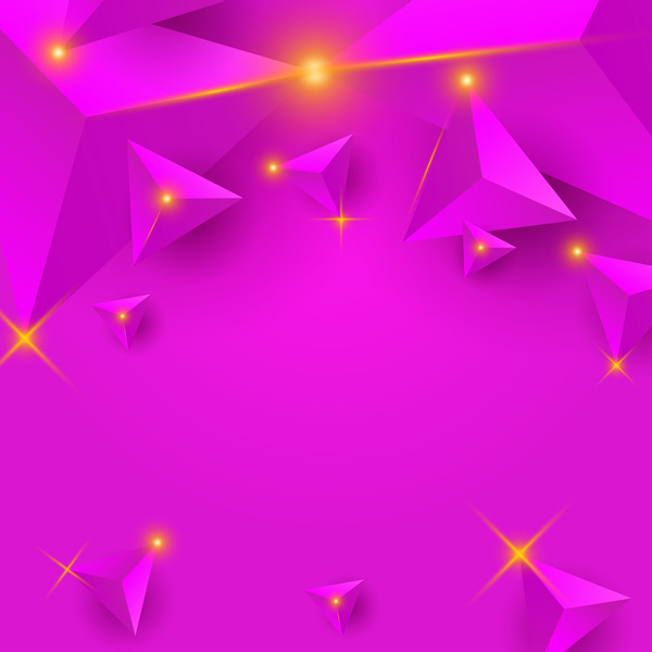 Purple triangle background with star light vector