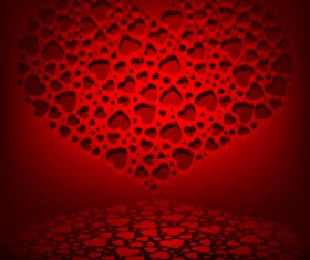 Red heart openwork background vector