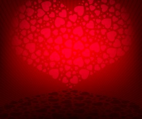 Red heart with valentine vector
