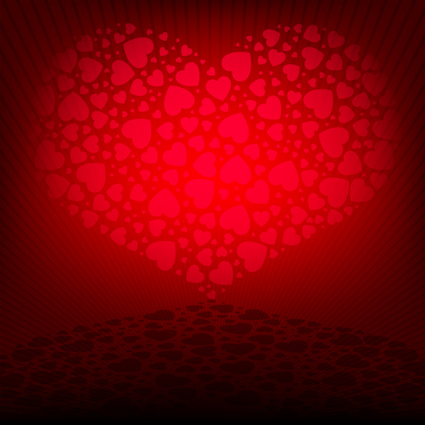 Red heart with valentine vector