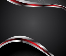 Red metal wavy with black background vector