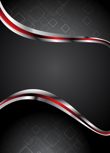 Red metal wavy with black background vector