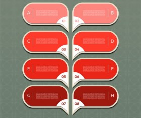 Red option banners business design vector