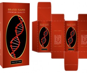 Red package box template vector design 02