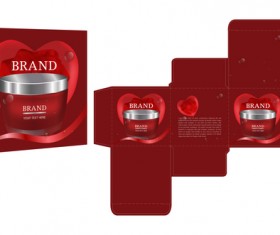 Red package box template vector design 03