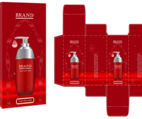 Red package box template vector design 04