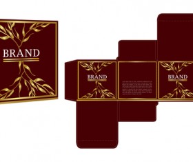 Red package box template vector design 05