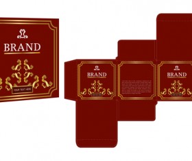 Red package box template vector design 06