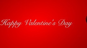 Red valentine day banner with heart vector