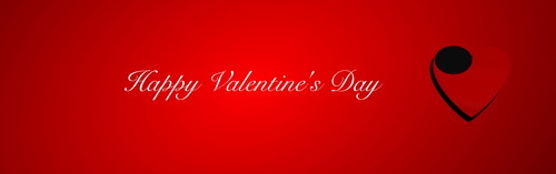 Red valentine day banner with heart vector