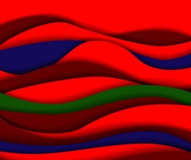 Red with blue and green wavy background vector