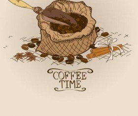 Retro coffee time vector design 04