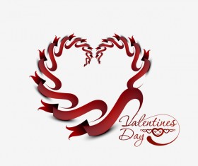 Ribbon with heart vector valentine background