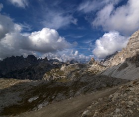Rolling hills and clouds Stock Photo