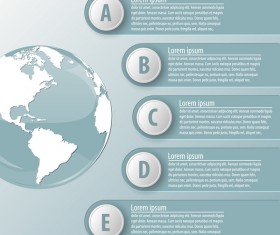 Round button infographic with earth vector 01