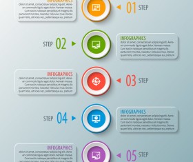 Round with banner option infographic vector