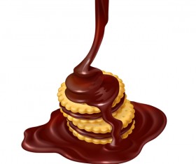 Sandwich biscuits choholate vector material 02