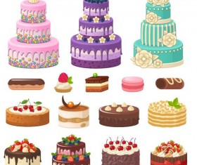 Set of cake illustration vectors