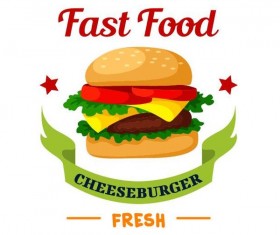 Set of fast food labels design vectors 03