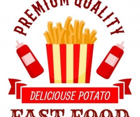 Set of fast food labels design vectors 04