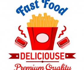 Set of fast food labels design vectors 05
