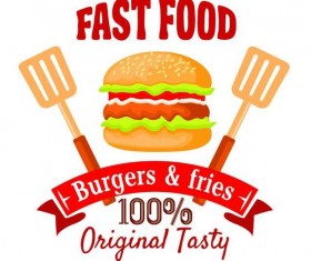 Set of fast food labels design vectors 06