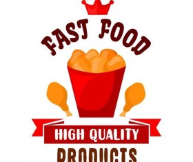 Set of fast food labels design vectors 07