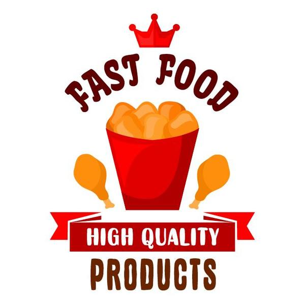 Set of fast food labels design vectors 07