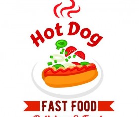 Set of fast food labels design vectors 09