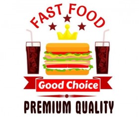 Set of fast food labels design vectors 10