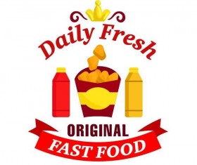 Set of fast food labels design vectors 11