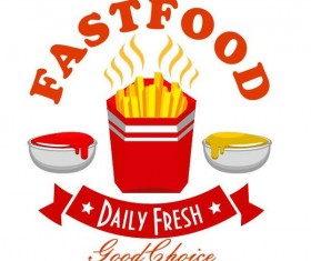 Set of fast food labels design vectors 13