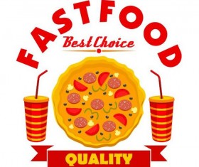 Set of fast food labels design vectors 14