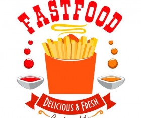 Set of fast food labels design vectors 16