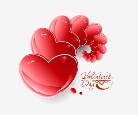Shiny heart vector valentine background