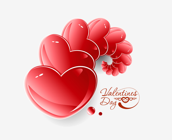 Shiny heart vector valentine background