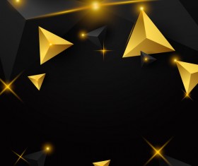 Shiny stars light with triangle abstract background vector 02