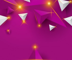 Shiny stars light with triangle abstract background vector 03