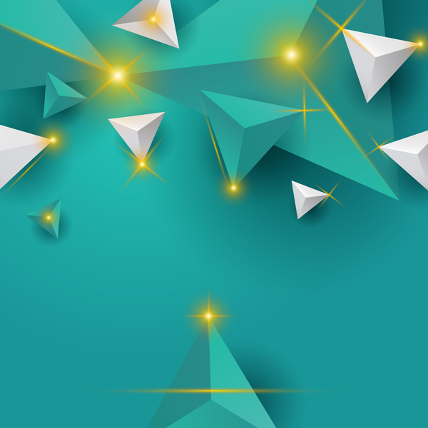 Shiny stars light with triangle abstract background vector 04