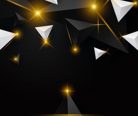 Shiny stars light with triangle abstract background vector 05