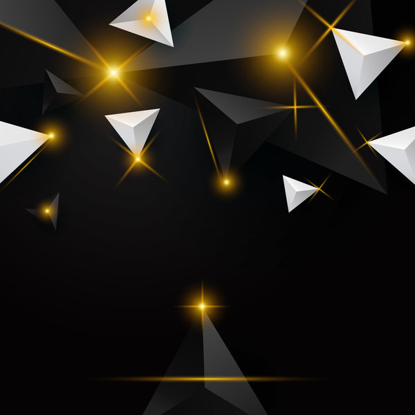 Shiny stars light with triangle abstract background vector 05