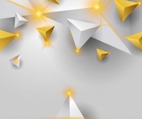 Shiny stars light with triangle abstract background vector 06