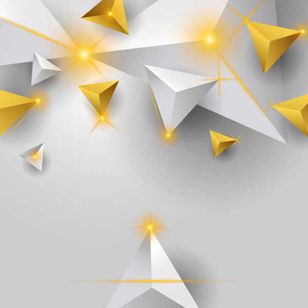Shiny stars light with triangle abstract background vector 06