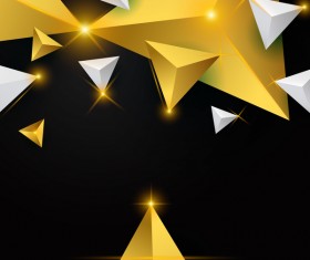 Shiny stars light with triangle abstract background vector 08