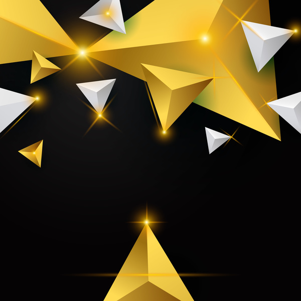 Shiny stars light with triangle abstract background vector 08